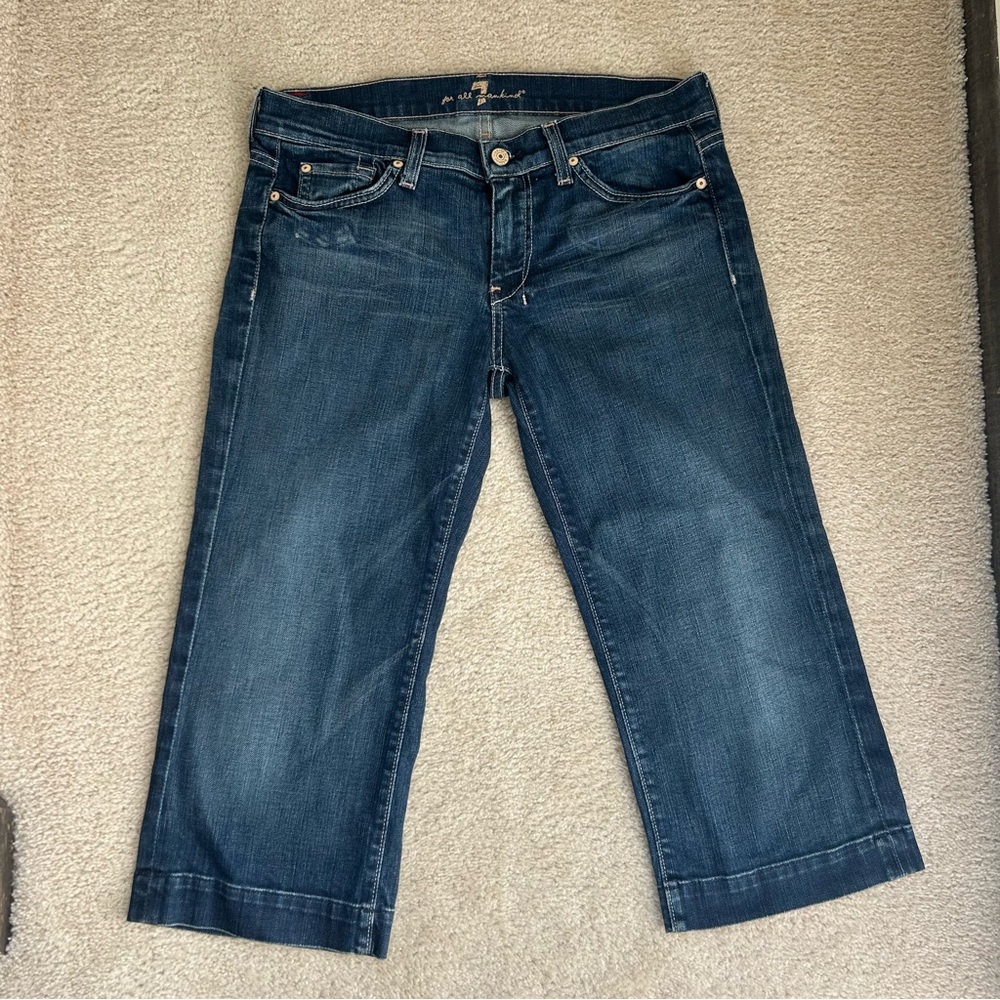 7 For All Mankind Cropped Wide Leg Jeans